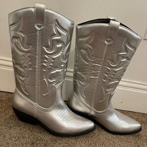 Silver cowgirl boots